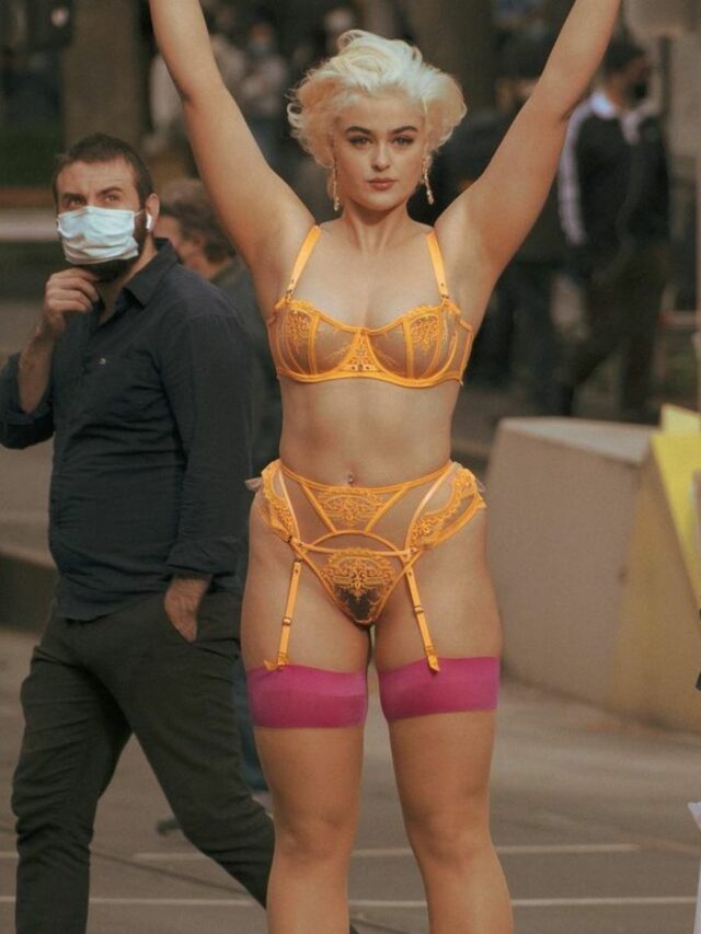 Stefania Ferrario protesting for animal rights in her underwear in Melbourne – July 11, 2021
