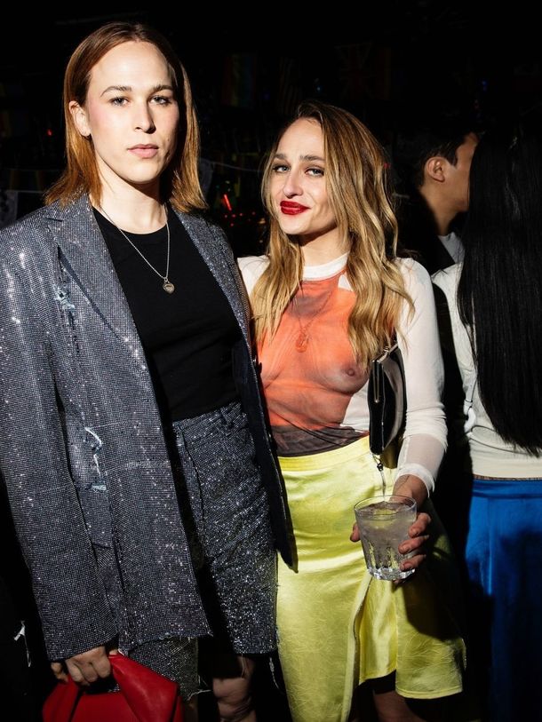 Jemima Kirke braless in see through top at the JW Anderson and SSENSE Bumper Hike Sneaker Launch Party at The Boiler Room in NY – May 17, 2023