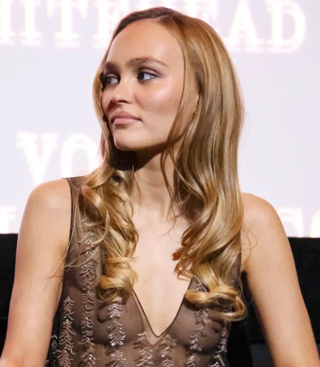 Lily-Rose Depp nearly topless at a screening of Nosferatu